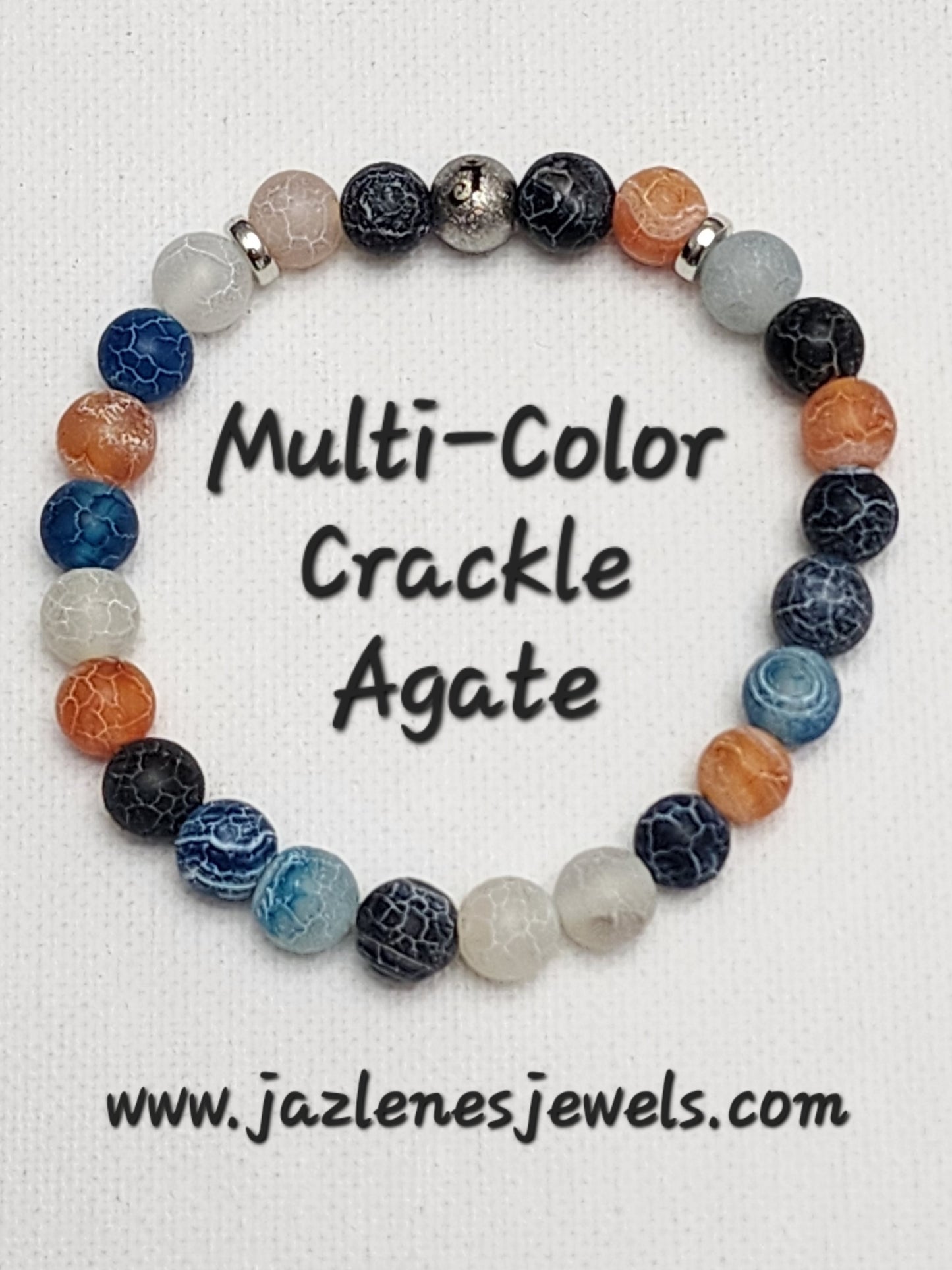Multi-Color Crackle Agate Bracelet