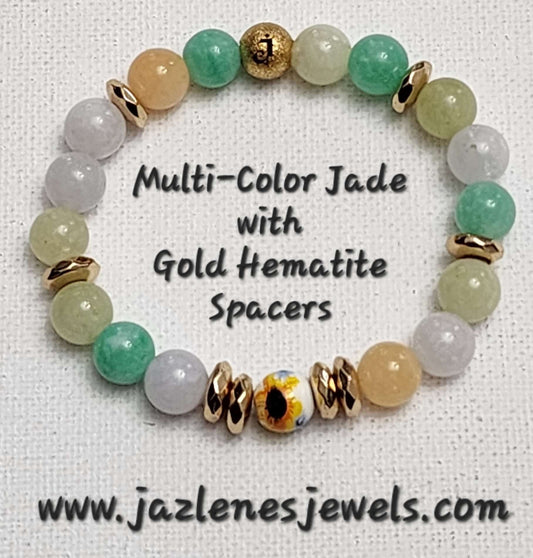 Soulflower Collection Bracelet (Multi-Color Jade)
