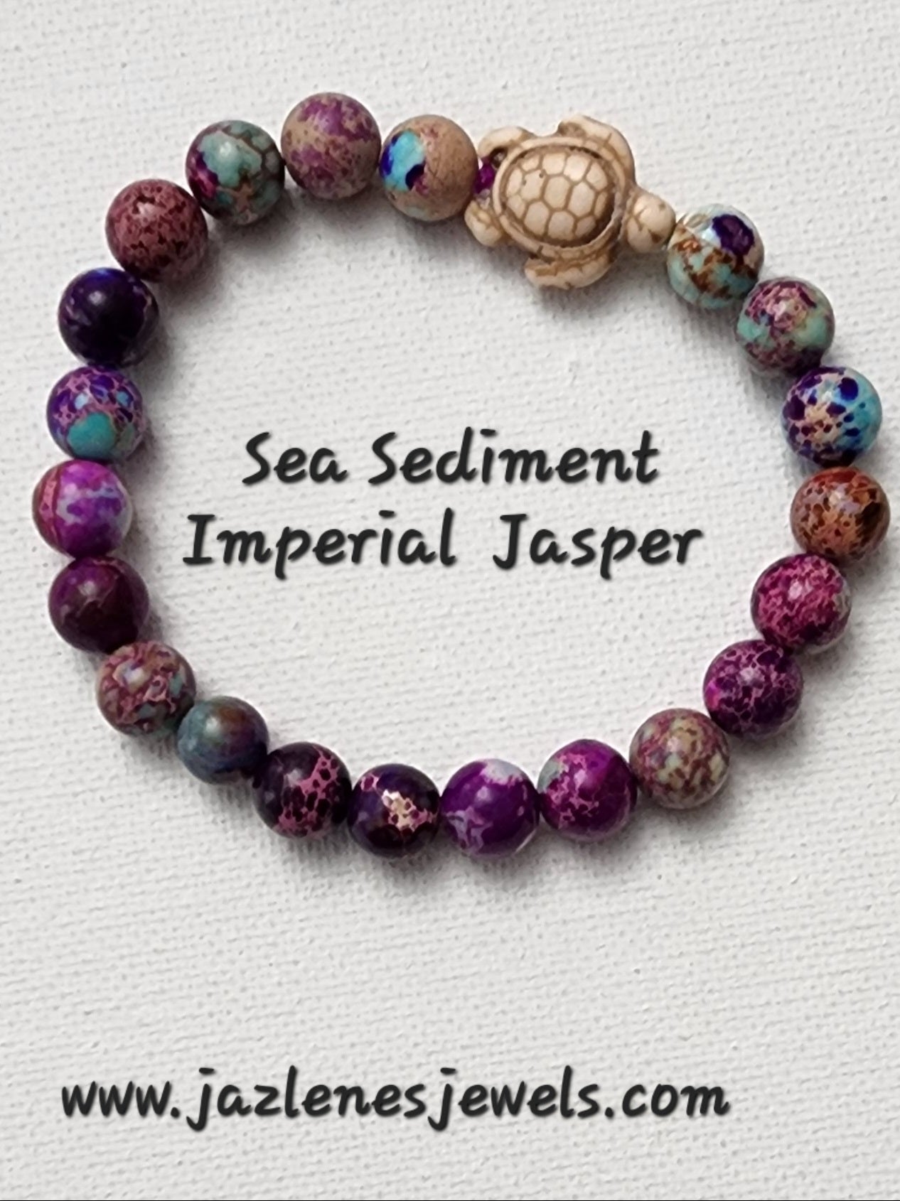 Turtle Collection Bracelet (Purple Sea Sediment Imperial Jasper)