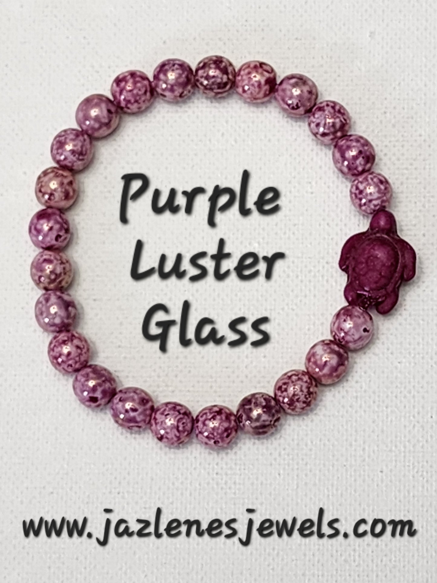 Turtle Collection Bracelet (Purple Luster Glass)