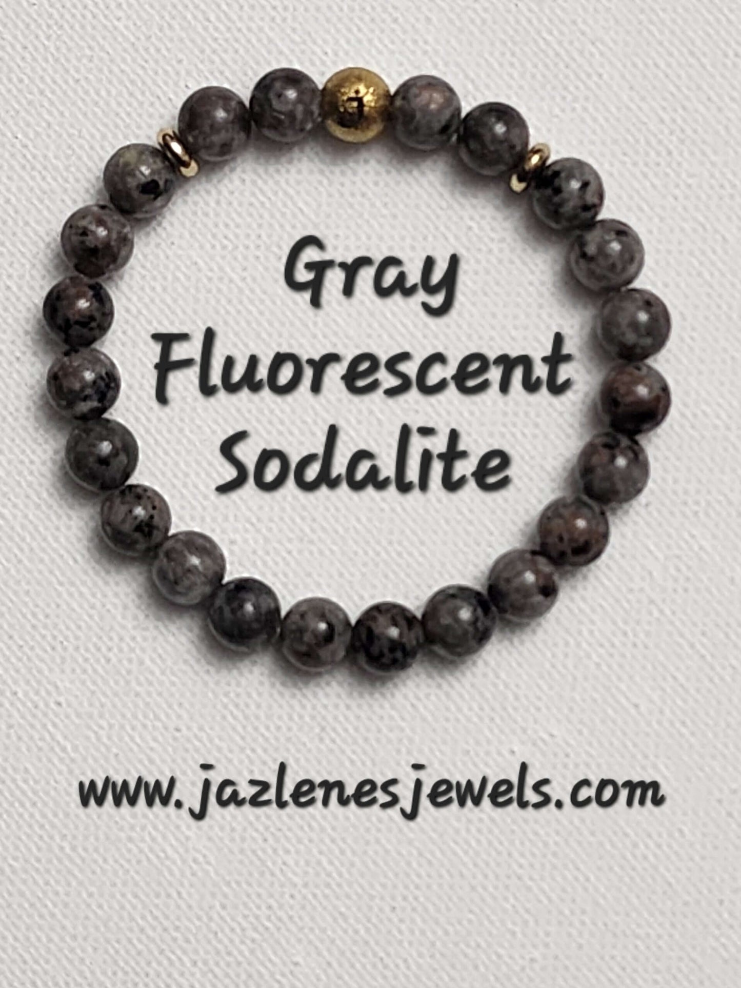 Gray Fluorescent Sodalite Bracelet