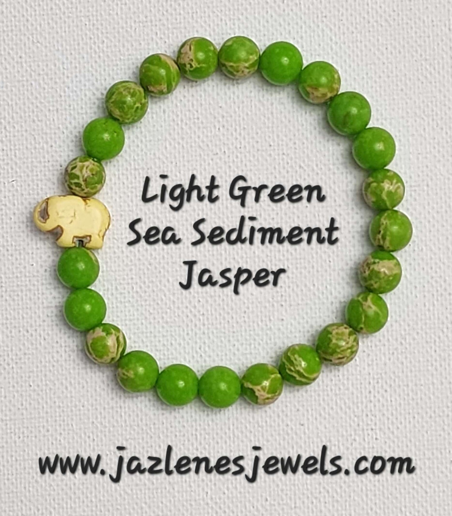 Elephant Collection Bracelet (Light Green Sea Sediment with Yellow Turtle)