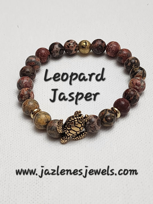 Turtle Collection Bracelet (Leopard Jasper)